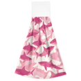 thumbnail image 7 of Haosy 2 Pack Kitchen Wash Cloths with Hanging Loops Absorbent Absorbent Quick Drying Hand Towels, Pink Shark Silhouette, 7 of 7