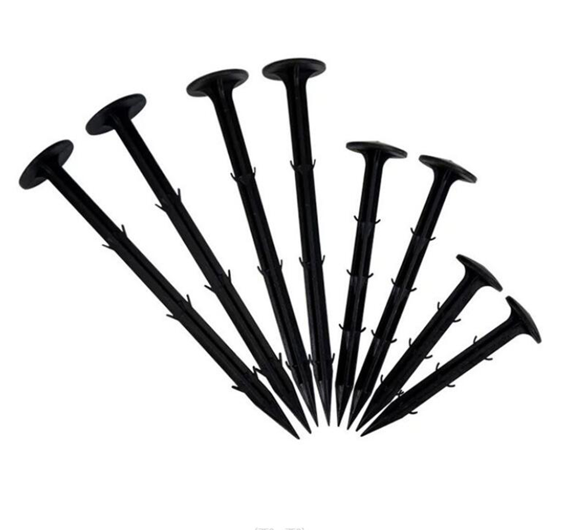 100 Pack,4 Size, Plastic Garden Stakes Anchors, Black Garden Stakes