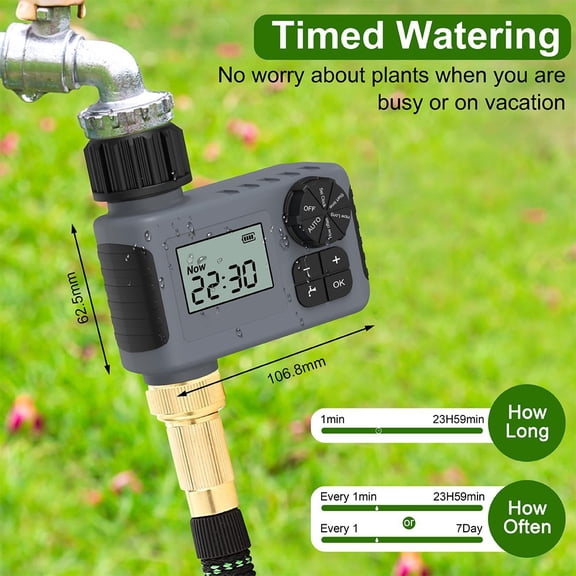 w Smart Irrigation Timer Automatic Garden Sprinkler Timer For Garden Lcd Display