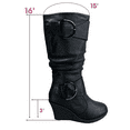thumbnail image 2 of Women's Fashion Zip Knee High Boots Casual Wedge Heel Winter Shoes ( Black, 6), 2 of 5
