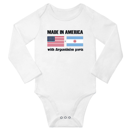 

Made in America With Argentinian Parts Baby Long Sleeve Bodysuit (White 6 Months)