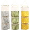 thumbnail image 1 of Bolsa de almacenamiento para colgar en la pared, organizador de armario impermeable sobre la puerta | Organizador de bolsillo colgante Farbric de lino con 3 bolsillos de tamaño remoto para dormitorio, baño, paquete de 3 Sailing  Electrónica, 1 of 6