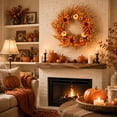thumbnail image 5 of Thanksgiving Fall Pumpkin Wreath, Fall Pumpkin Wreath With Sunflowers & Daisies For Front Door, Lush Harvest Floral Arrangement, Perfect For Thanksgiving Porch Decor D, 5 of 8