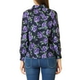 thumbnail image 4 of Allegra K Women's Point Collar Floral Print Casual Button Down Shirts, 4 of 7