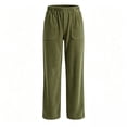 thumbnail image 4 of BUIGTTKLOP Corduroy Pants for Women High Waisted Lounge Pants Wide Leg Loose Fit Trousers with Pockets, 4 of 5