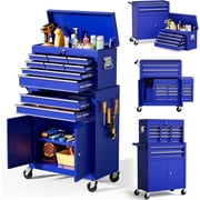 ZBOM 24.2 inch 10-Drawer Rolling Tool Chest, Sliding Metal Drawer Rolling Tool Storage Cabinet, Removable Toolbox Organizer for Workshop, Garage