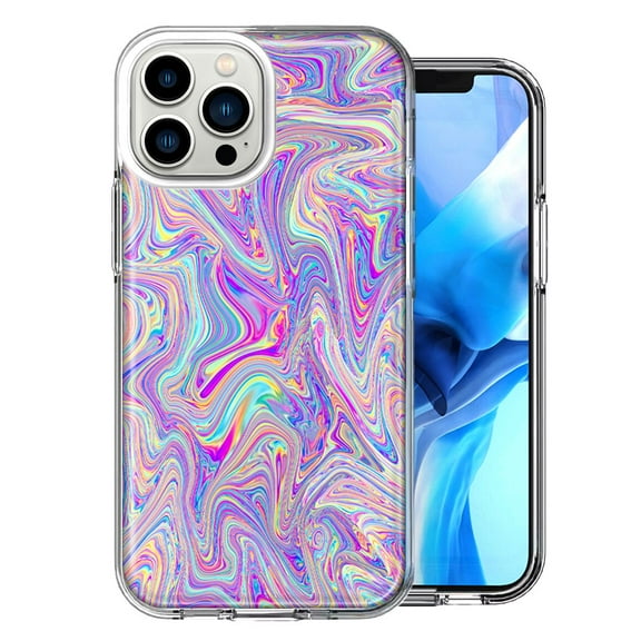 MUNDAZE Case for Apple iPhone 15 Pro Max Slim Hard Shell Soft TPU Hybrid Shockproof Heavy Duty Protective Phone Cover - Paint Swirl