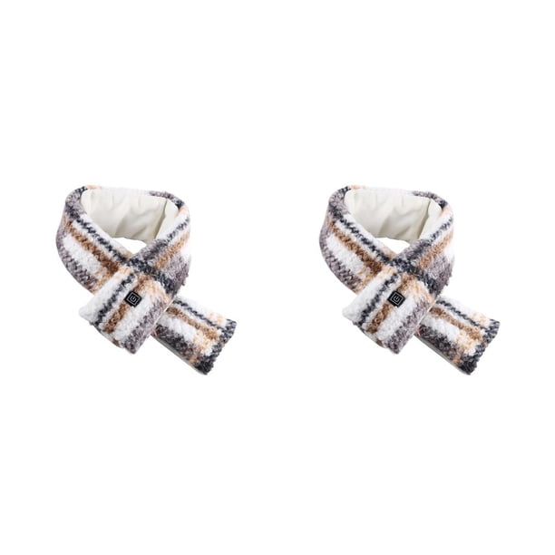 Bearachild Bufanda eléctrica de invierno para hombre, bufandas de poliéster con calefacción USB portátil, accesorio calentador de cuello de 2piezas