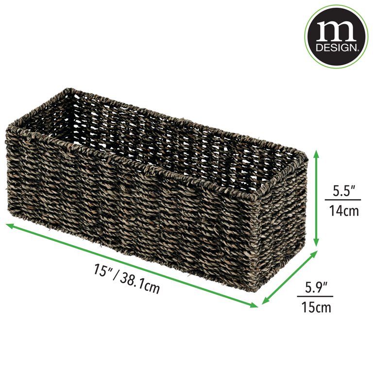 STOBOK Black Woven Storage Baskets Toilet Tank Topper Paper Basket