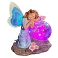 thumbnail image 1 of Garden Fairy Statue Waterproof Solar Resin Fairy Angel Butterfly Wings with LED, 1 of 9