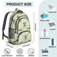 thumbnail image 5 of Highland Cow and Flower Print Backpack for School, Cute School Bag with Adjustable Shoulder Straps and Padded Back, 16.9"x12.6"x5.9", 5 of 5