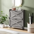 thumbnail image 3 of Fitfort Shoe Cabinet with 2 Flip Drawers,Farmhouse Shoe Storage Cabinet Organizer for Entryway,for Entrance, Hallway, Living Room,Classic Grey, 3 of 7