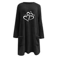 thumbnail image 4 of lcziwo Womens Fuzzy Fleece Sweatshirt Cute Heart Graphic Long Sleeve Crewneck Sherpa Pullover Loose Comfy Loungewear Thermal Tops with Pockets Lighten Sales of The Day Black XL, 4 of 6