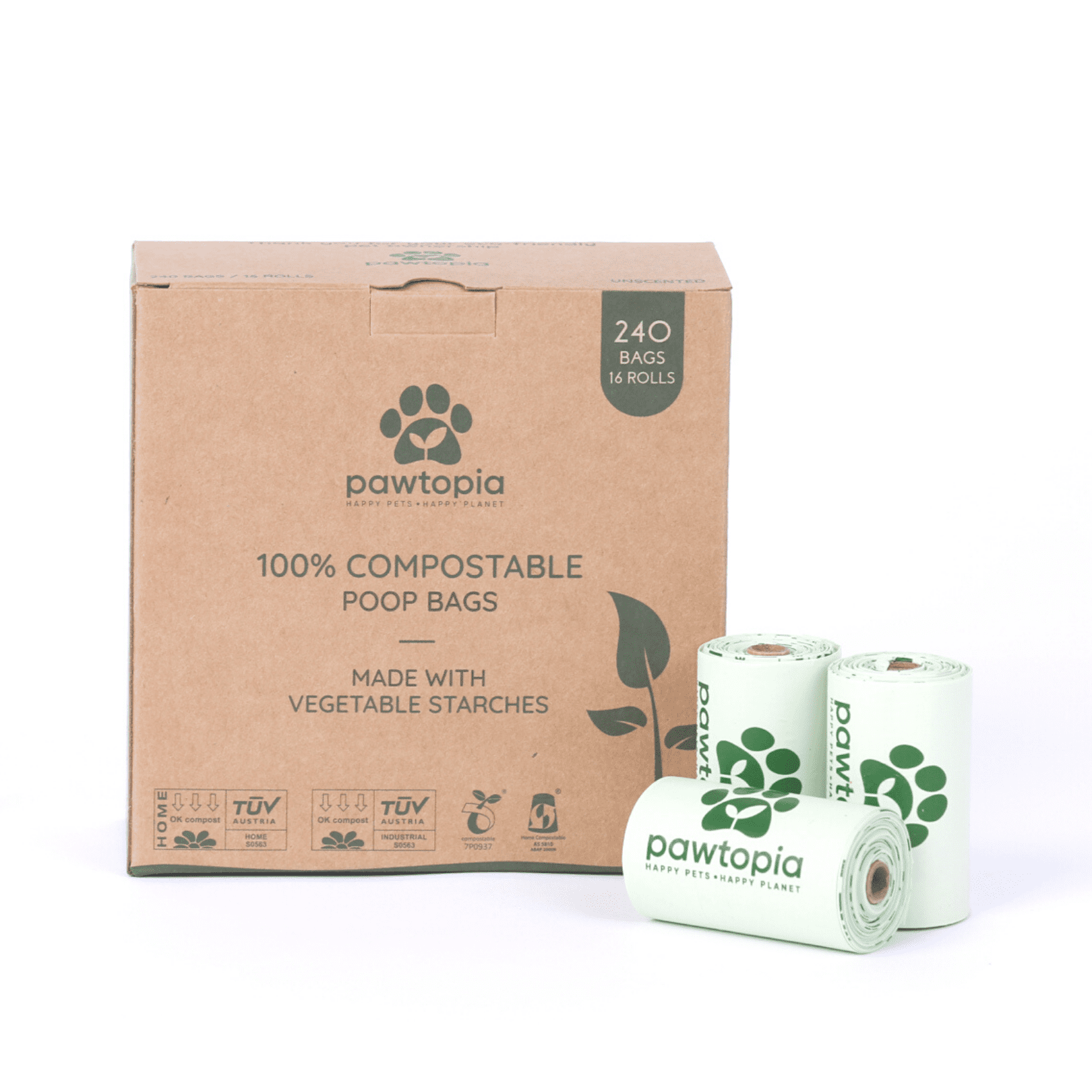 Pawtopia Certified Home Compostable Biodegradable Dog Poop Bags Cat