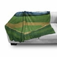 thumbnail image 3 of Sports Soft Flannel Fleece Throw Blanket, Cartoonish Scene of Stadium with Heavy Spots and Fild Match Game Baseball Themed, Cozy Plush for Indoor and Outdoor Use, 60" x 80", Multicolor, by Ambesonne, 3 of 6
