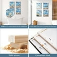 thumbnail image 6 of Beach Canvas Wall Art for Home Decor Bathroom Decor Blue Beach Picture Ocean Theme Anchor Canvas Print Modern Coastal Seascape Painting Framed Seaside Artwork Floral Daisy for Home Room 14x14inc x 4, 6 of 6