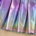 thumbnail image 6 of DAETIROS Holographic Pleated Skirt for Girls Kids High Waisted Iridescent Rainbow Dance Party Skirt for Girls Age 6-14,Size 4-5T, 6 of 9