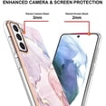 thumbnail image 4 of Compatible with Samsung Galaxy S21 FE Case, Galaxy S21 FE Case Ultra Slim Marble Luxury Glossy Rubber Durable Shockproof Protective Phone Case for Samsung Galaxy S21 FE Marble Rose Gold YBT, 4 of 5