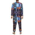 thumbnail image 2 of Halloween Costumes Mens Pajamas Set, Halloween Pumpkin Monsters Halloween Pajamas Button Down Long Sleeve Loungewear Halloween Sleepwear Pjs sets for Men, 2 of 7
