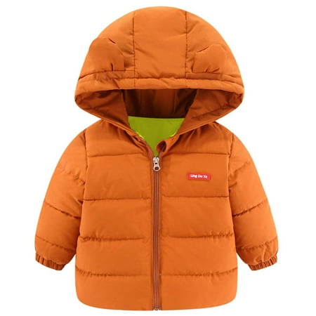 

Kids Clothing Toddler Kids Baby Boys Girls Winter Warm Jacket Outerwear Letter Bear Ears Coats Hooded Padded Outwear
