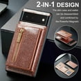 thumbnail image 5 of Tarise 2 in 1 Detachable Wallet Case for Google Pixel 6 Pro, Glitter PU Leather Card Holder Money Pocket Shockproof Kickstand Magnetic Hybrid Slim Phone Back Cover for Pixel 6pro 6.7 inch, Rosegold, 5 of 11