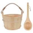 thumbnail image 1 of Miangastore 1Set Wooden Barrel Spoon Bathing Barrel Set Special Barrel for Sauna Room, 1 of 9
