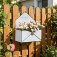 thumbnail image 6 of Metal Wall Flower Planter Envelope Shape - Iron Hanging Pot Vase, Farmhouse Vintage Centerpiece, Rustproof Indoor Outdoor for Home & Garden Decor, 6 of 6