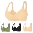 thumbnail image 5 of GEWSEY Front Closure Bras for Women No Underwire Padded Wireless Comfort Full Coverage Bra Seamless Plus Size Bras (Green, 3XL), 5 of 9
