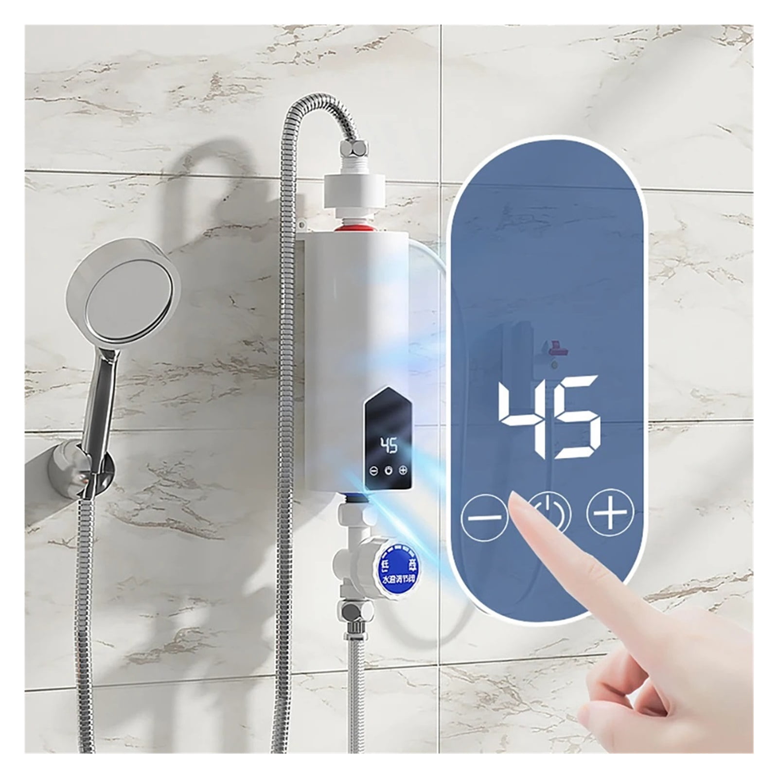 5500W Instant Tankless Electric Water Heater, Mini Electric Tankless Instant Hot Water Heater Bathroom Kitchen Washing Heater ,Safety Protections