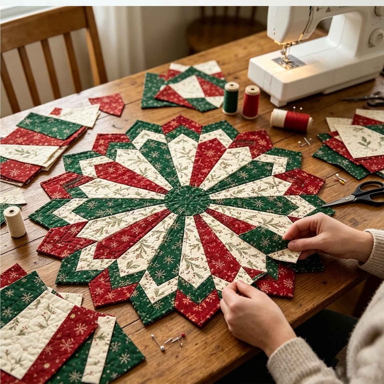 Precut Roiihwy Christmas Table Topper Quilt Kit – Precut Fabric Patchwork ...