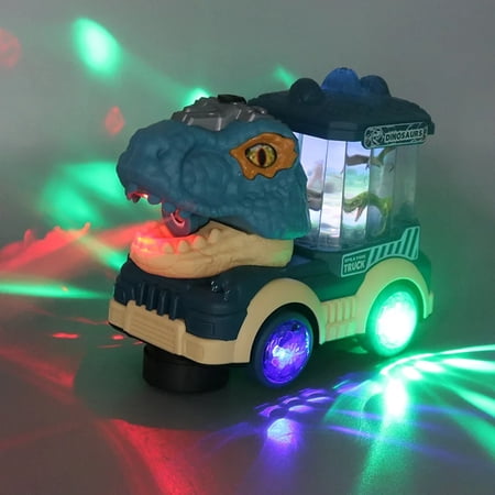 MesaSe Dinosaur Truck Toys for Kids 1-3 Music and Lights Crawling Toy for Toddlers Dinosaur Toy Car