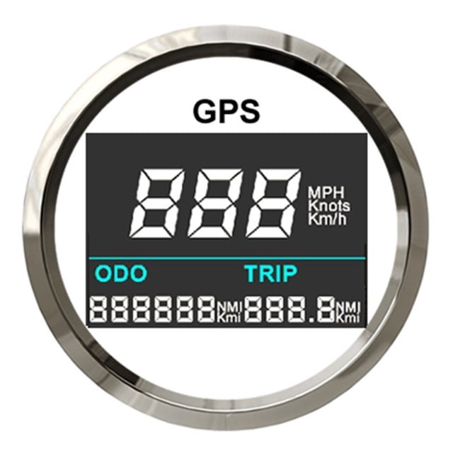 52mm Digital GPS Speedometer Adjustable Milea 999 Mph Knots Km/h LCD Speed Odometer Gau For Car Boat Motorcycle RV Camper
