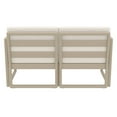 thumbnail image 6 of 55" Taupe Brown Outdoor Patio Loveseat with Sunbrella Natural Beige Cushion, 6 of 8
