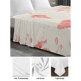 thumbnail image 6 of Coastal Red Twim Size Flat Sheet, Wrinkleproof & Fadeproof Cooling Flat Bed Sheet Only, Nautical Coral Seahorse Starfish Shell Breathable Soft Bedding Top Sheets 66 x 96 Inches, 6 of 8