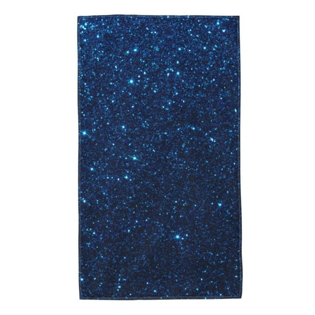 Fotbe Sparkling Blue Glitter Toalla Premium con Patrón, Toalla de Microfibra de Secado Rápido, Ligera y Altamente Absorbente (27.5x16in), Ideal para Uso Diario