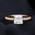thumbnail image 2 of Moissanite Solitaire Engagement Ring for Women (8 mm Princess Cut Moissanite, 3.50 CT, D-VS1 Quality, Rosec Jewels), 14K Yellow Gold, US 6.75, 2 of 7