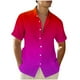 thumbnail image 1 of Camisas de Manga Corta de Botón para Hombre, Blusa de Moda Casual de Impresión de Gradiente de Cuello de Vuelta Hecha de 95% Poliéster 5% Spandex para el Verano, Camisas de Verano para Hombre, 1 of 4