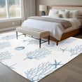 thumbnail image 4 of Ocean Blue Coral Area Rugs 5'x8', Washable Small Throw Rugs for Classroom Bedroom, Summer Coastal Starfish Conch Nautical Indoor Outdoor Rug Non-Slip Low Pile Carpet Runner Reversible Floor Mats, 4 of 8