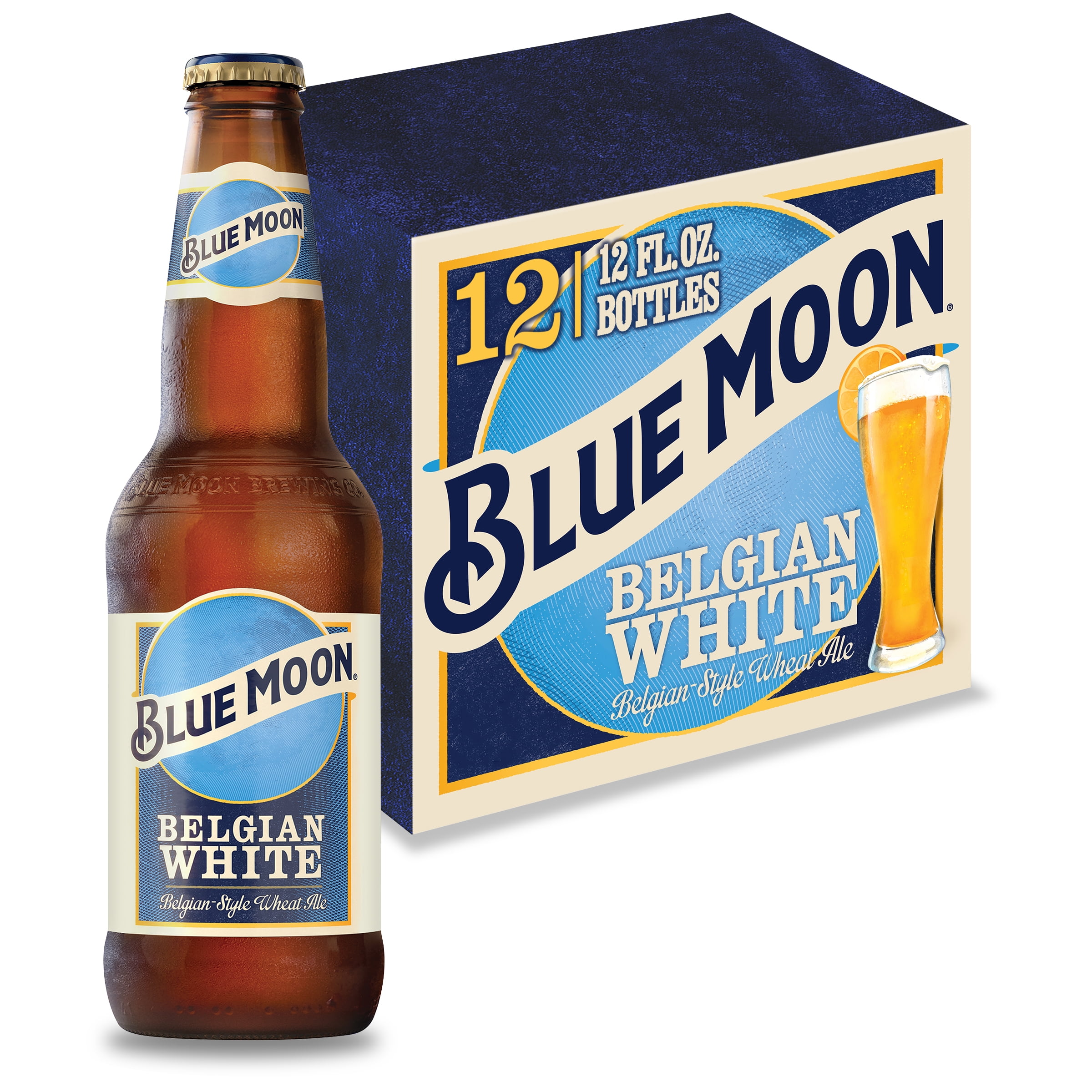 Blue Moon Belgian White Ale Beer, 12 Pack, 12 fl oz Bottles