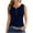 Dark Blue, variant on Up to 40% off！ Kmdttou Women's 2025 Summer Solid Color Round Sports Tops For Outer Wear Bottoming Slim Short Tops Fashion Layering Slim Trendy Cool Tops