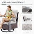 thumbnail image 4 of PARKWELL Outdoor Swivel Glider Chair Set of 2,Patio Rattan Swivel Rocking Lounge Chair with Beige Cushions for Porch Balcony Backyard,Brown Wicker, 4 of 10