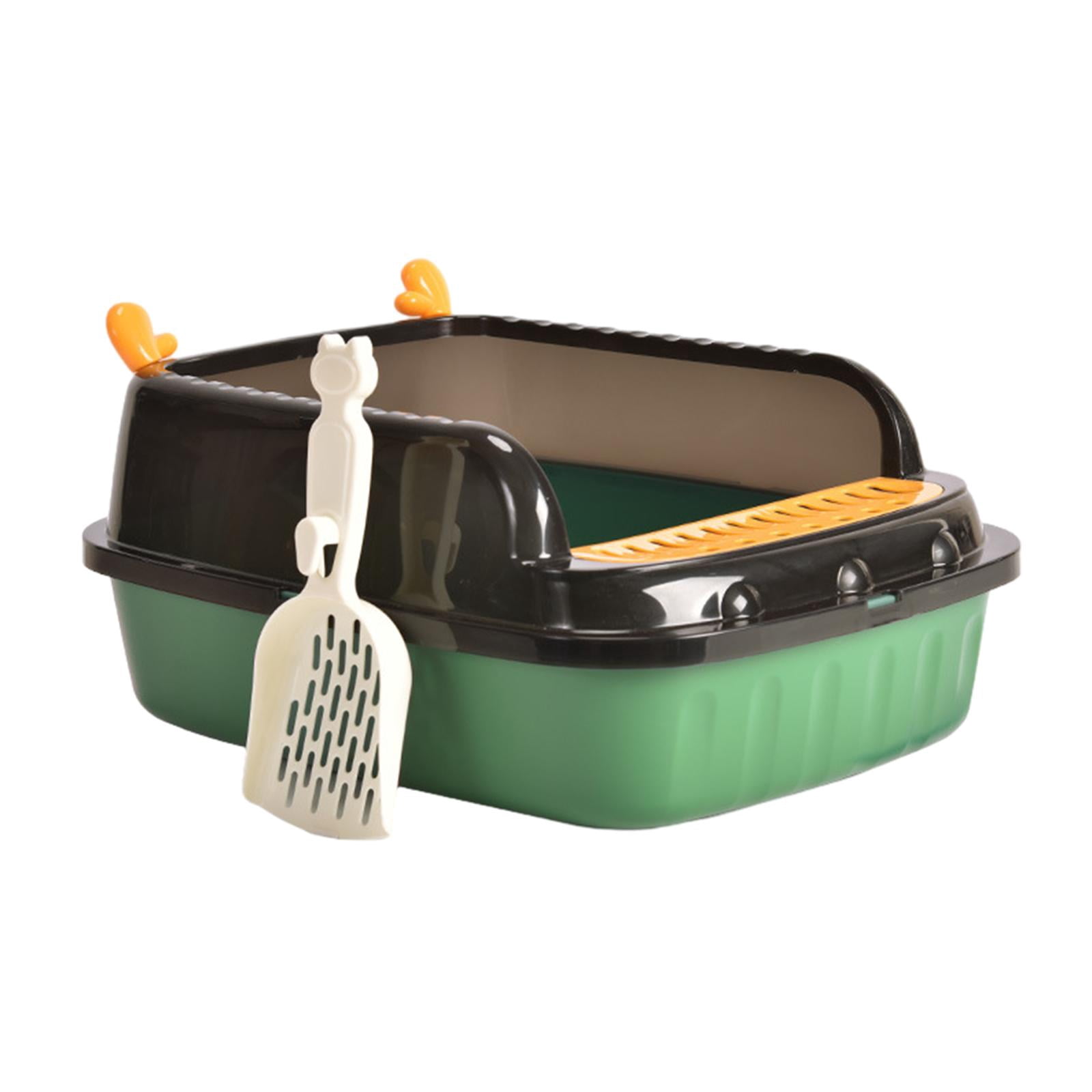 oshhnii Cat Litter Basin Anti ing Kitten Potty Toilet Portable Open Top Pet Litter Green M