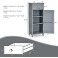 thumbnail image 3 of Small Bathroom Storage Cabinet, Narrow Storage Organizer with Drawer & Single Door, Adjustable Shelves, Freestanding Slim Cabinet for Small Space, Bathroom & Living Room, Grey, 3 of 9