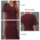 thumbnail image 4 of Vestido cruzado con nudo en la cintura para mujer, vestido informal de verano de manga corta con cuello en V para uso diario, vacaciones en la playa, 4 of 5