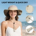 thumbnail image 4 of OZERO UPF 50+ Sun Hats for Women Men - Wide Brim Summer Mesh Hat UV Protection Packable Boonie Bucket Fishing Camping Safari Beach Hats for Ladies Hiking, 4 of 7