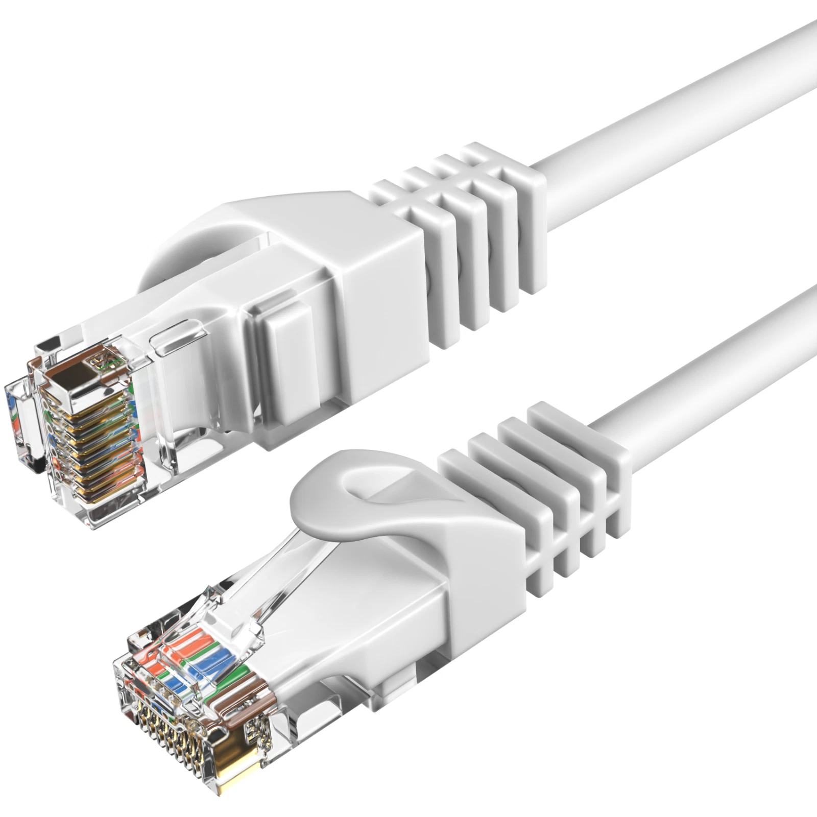 Cat5e 10-Pack of 25FT Network Ethernet Patch Cable, 350Mhz Internet Wire, For Router, Modem, PC, Laptop, TVs, Printer Cord, Consoles, Copper-Clad Aluminum, White, Cables Direct Online
