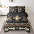 thumbnail image 2 of Erosebridal Boho Bohemian Bedding Queen Size,Black Brown Comforter Sets with Sheets,Microfiber Reversible Bedding Sets Queen Size,Aztec Decor,7 Pieces, 2 of 5
