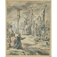 thumbnail image 2 of Pehr Hörberg 15x18 Black Ornate Wood Framed Double Matted Museum Art Print Titled - The Crucifixion of Christ (Late 18th Century), 2 of 5