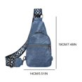 thumbnail image 2 of Bolso Retro Versátil PU Con Textura Bandolera Informal para Mujer (azul) Azul, 2 of 6
