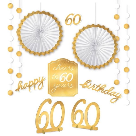 Birthday 'Golden Age' 60th Birthday Foil Room Decorating Kit (12pcs)